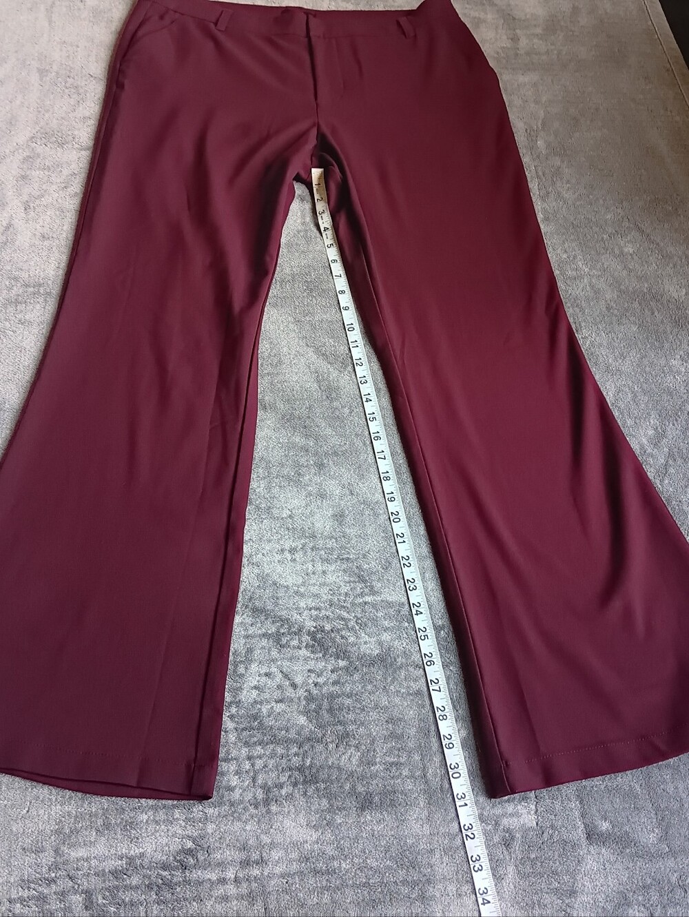 KUT from the Kloth Burgundy Stella High Rise Flare Pants Womens Size 16 - Picture 4 of 11